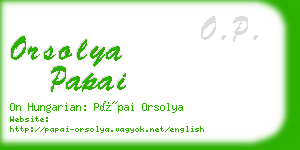 orsolya papai business card